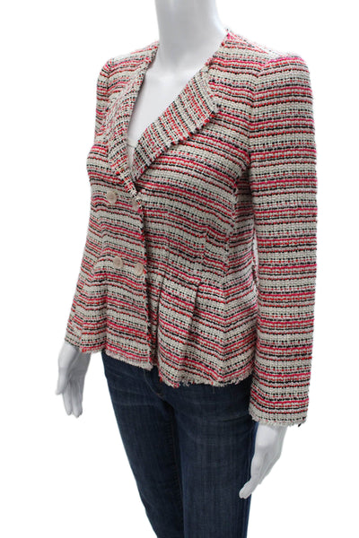 Rebecca Taylor Womens Basic Striped Multicolor Button Jacket Size 0
