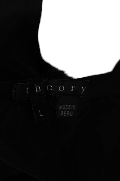 Theory Women Sleeveless V Neck Black Cotton Tunic Tank Size L