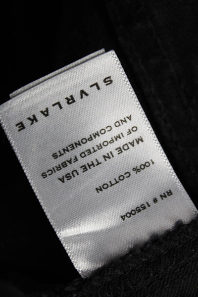 Slvrlake Women Straight Jeans Black High Rise Button Cotton Size 25
