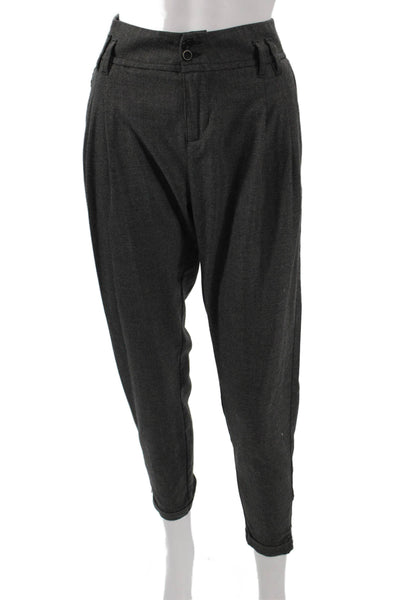Zara Womens Ankle Gray Polyester Button Pants Size 6