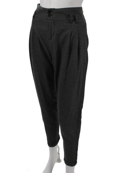 Zara Womens Ankle Gray Polyester Button Pants Size 6