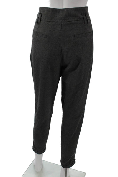 Zara Womens Ankle Gray Polyester Button Pants Size 6