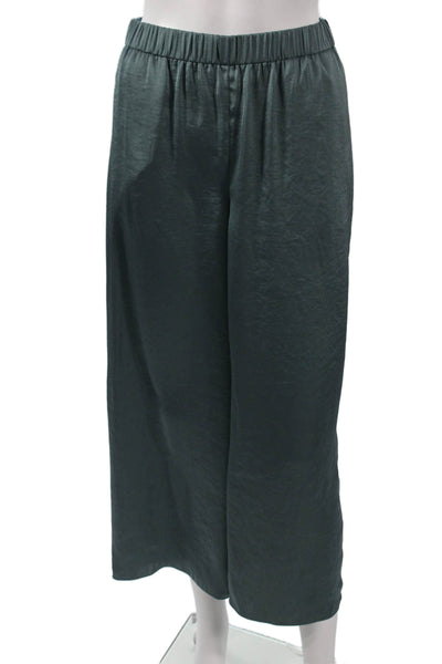 Theory Women Dress Pants Green Polyester Pull On Inseam 26 Size PP