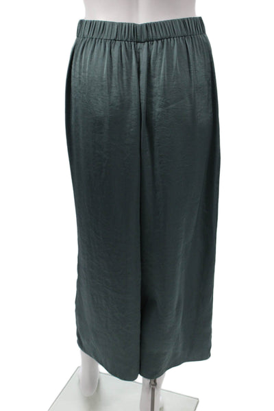 Theory Women Dress Pants Green Polyester Pull On Inseam 26 Size PP