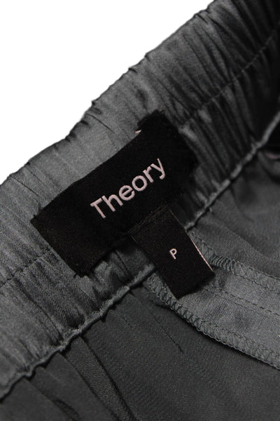 Theory Women Dress Pants Green Polyester Pull On Inseam 26 Size PP
