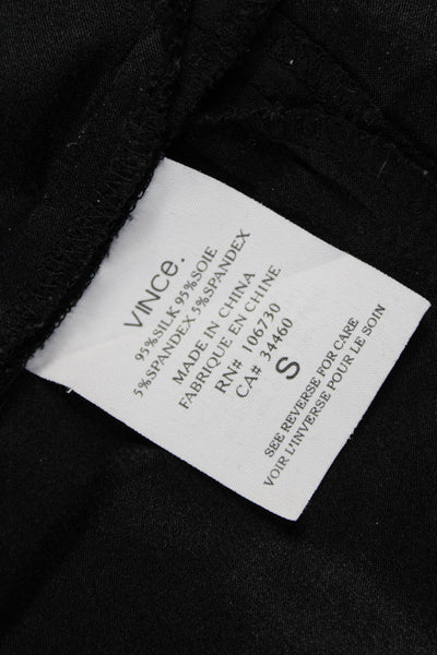 Vince Women Black Silk Blend Scoop Neck Sleeveless Tank Size S