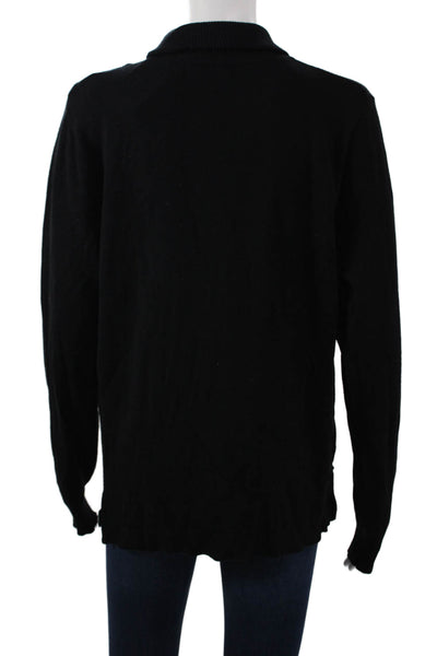 525 America Women Turtleneck Pullover Sweater Black Rayon Long Sleeve Size L