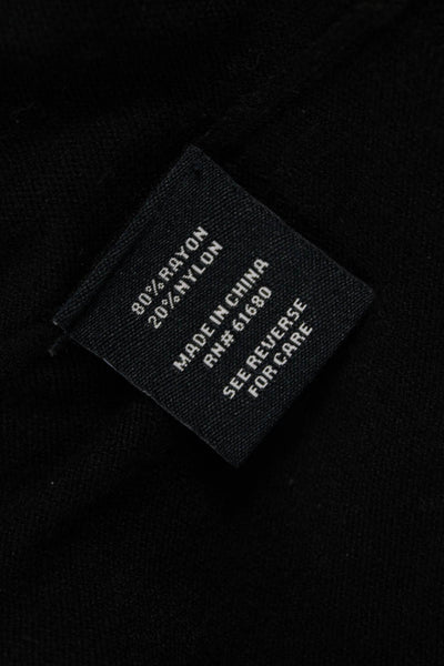 525 America Women Turtleneck Pullover Sweater Black Rayon Long Sleeve Size L