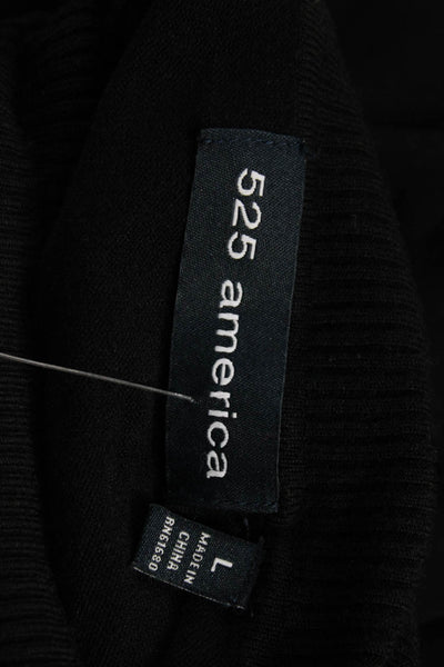 525 America Women Turtleneck Pullover Sweater Black Rayon Long Sleeve Size L