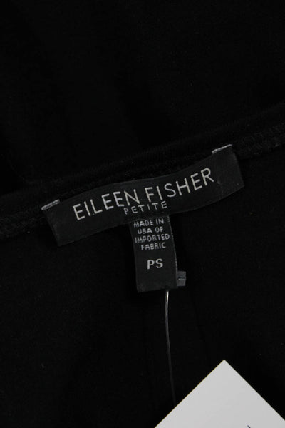 Eileen Fisher Womens Tunic Scoop Neck 3/4 Sleeve Black Rayon Petite Size S