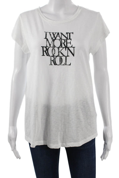 Zadig & Voltaire Womens Basic White Cotton Short Sleeve T-Shirt Size L