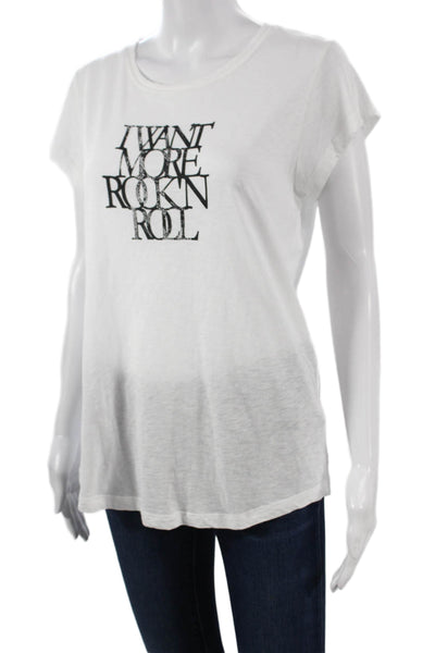 Zadig & Voltaire Womens Basic White Cotton Short Sleeve T-Shirt Size L