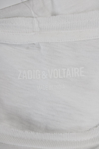 Zadig & Voltaire Womens Basic White Cotton Short Sleeve T-Shirt Size L