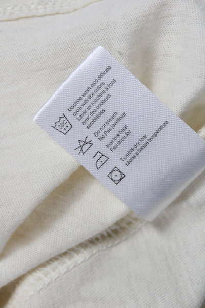 Chaser Womens Beige Ringer Tee Graphic Peace Cotton Short Sleeve Size L