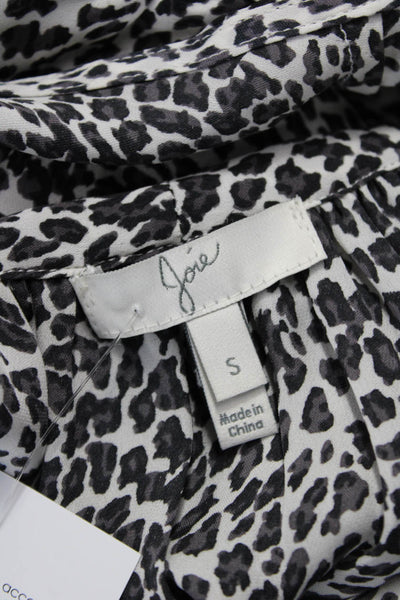 Joie Women Silk Sleeveless Cowl Neck Animal Print Blouse Size S