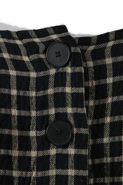 Madewell Women Tunic Blouse Black Check Modal Long Sleeve Button Size M