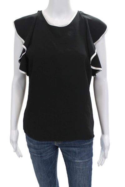 Amanda Uprichard Women Black Basic Short Sleeve Blouse Size S