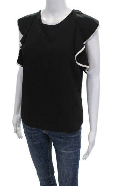 Amanda Uprichard Women Black Basic Short Sleeve Blouse Size S
