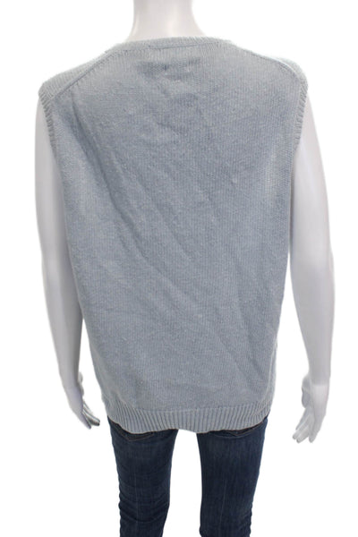 Polo Ralph Lauren Men Sleeveless V-Neck Vest Blue Cotton Blend Solid Size S