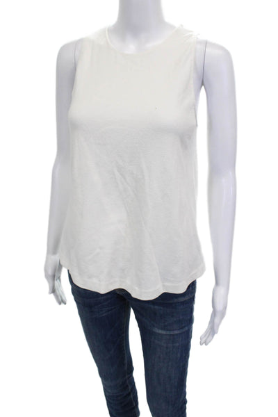 Club Monaco Womens Basic Sleeveless Tank White Viscose Petite Size S