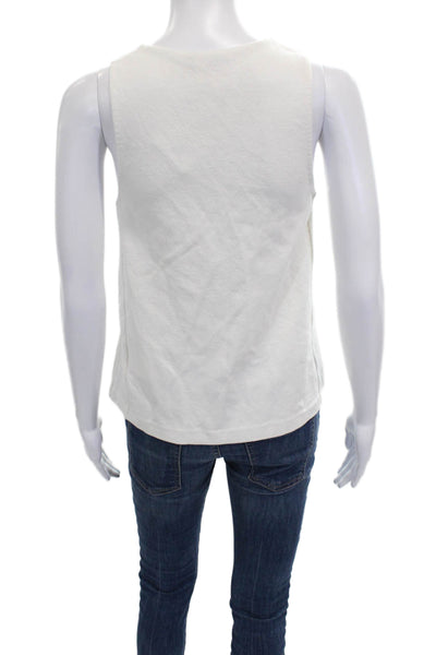 Club Monaco Womens Basic Sleeveless Tank White Viscose Petite Size S
