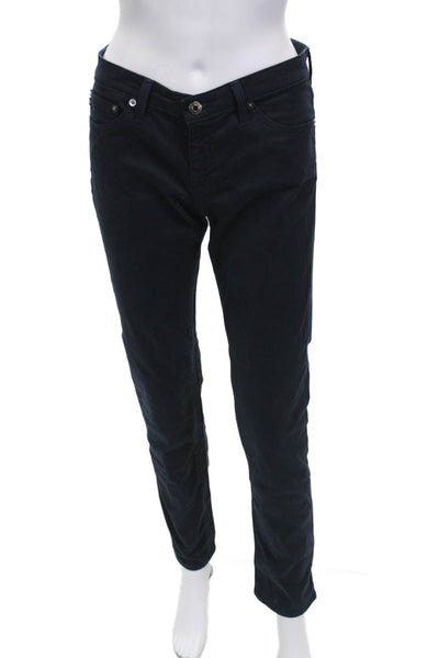 AG Adriano Goldschmied Womens Skinny Jeans Blue Button Cotton Size 28