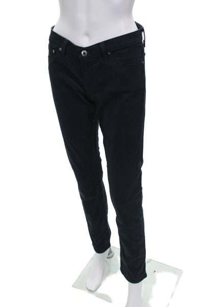 AG Adriano Goldschmied Womens Skinny Jeans Blue Button Cotton Size 28