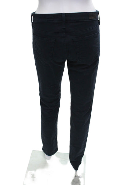 AG Adriano Goldschmied Womens Skinny Jeans Blue Button Cotton Size 28