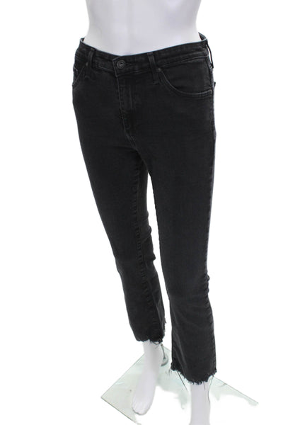 AG Adriano Goldschmied Womens Cropped High Rise Black Jeans Size 27