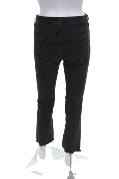 AG Adriano Goldschmied Womens Cropped High Rise Black Jeans Size 27