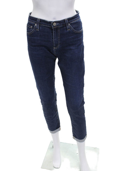 AG Adriano Goldschmied Women Cropped High Rise Blue Jeans Size 28