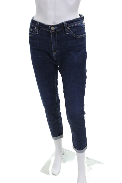 AG Adriano Goldschmied Women Cropped High Rise Blue Jeans Size 28