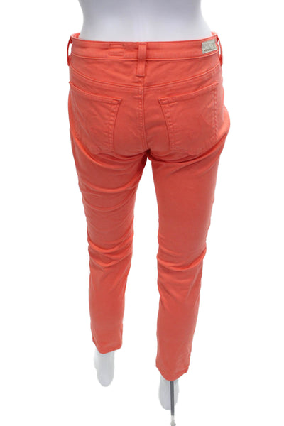AG Adriano Goldschmied Womens Skinny Jeans Orange Cotton Blend Size 29