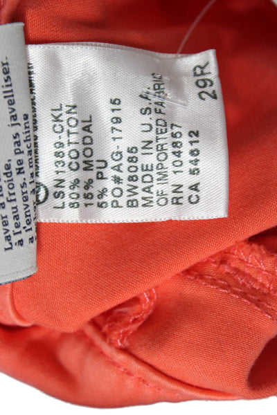 AG Adriano Goldschmied Womens Skinny Jeans Orange Cotton Blend Size 29