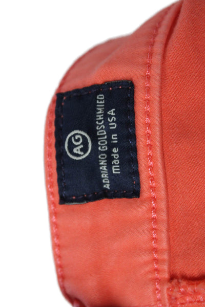 AG Adriano Goldschmied Womens Skinny Jeans Orange Cotton Blend Size 29