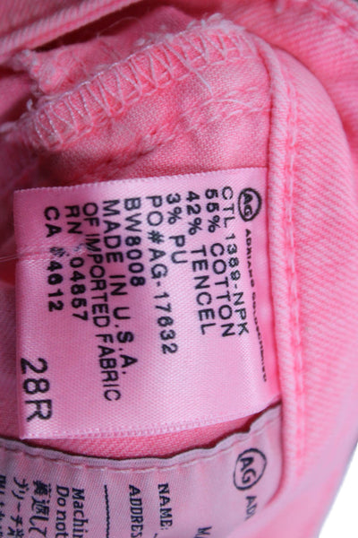 AG Adriano Goldschmied Womens Skinny Jeans Pink Cotton Low Rise Size 28