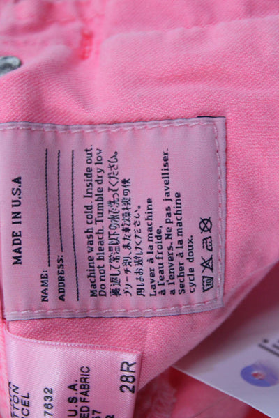 AG Adriano Goldschmied Womens Skinny Jeans Pink Cotton Low Rise Size 28