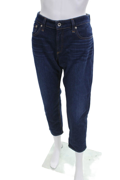 Rag & Bone Women Cropped High Rise Blue Cotton Jeans Size 28