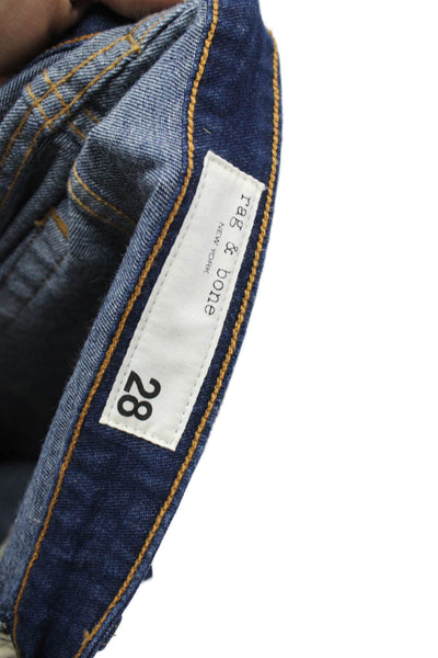 Rag & Bone Women Cropped High Rise Blue Cotton Jeans Size 28