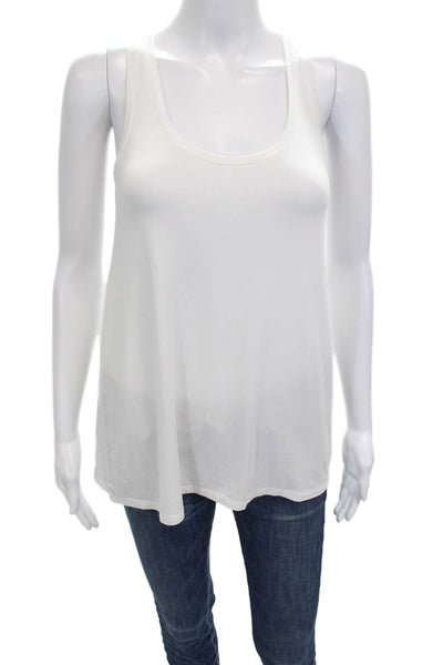 Vince Womens Basic Sleeveless Scoop Neck Micromodal Tank White Size S