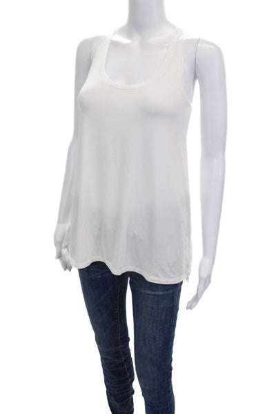 Vince Womens Basic Sleeveless Scoop Neck Micromodal Tank White Size S
