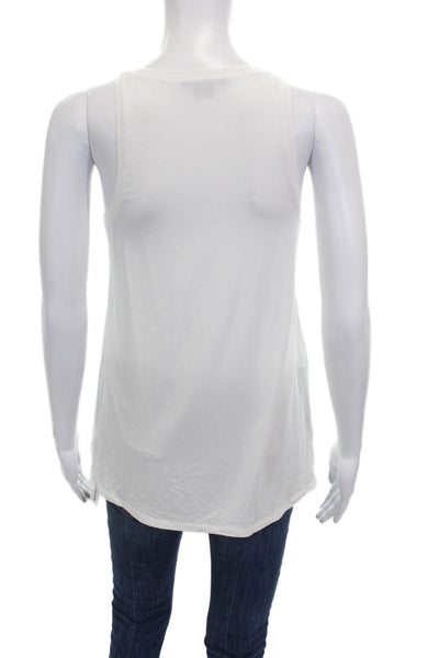 Vince Womens Basic Sleeveless Scoop Neck Micromodal Tank White Size S