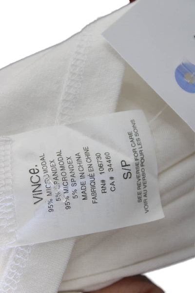 Vince Womens Basic Sleeveless Scoop Neck Micromodal Tank White Size S
