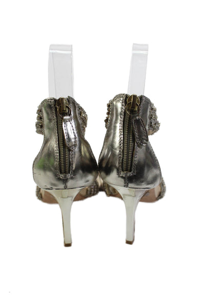 Badgley Mischka Open Toe Strappy Stiletto Sandals Gold Size 6.5