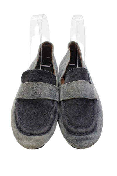 NewbarK Women's Suede Slip-On Loafers Shoes Gray Size 6.5