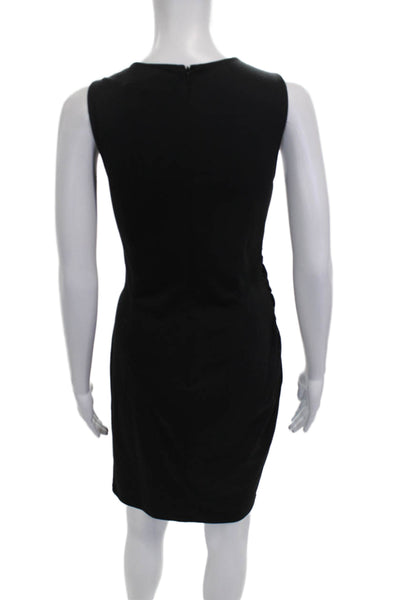 Jay Godfrey Women Black Sheath Dress Sleeveless Round Neck Zip Short Size 8