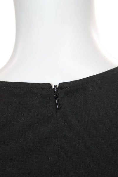 Jay Godfrey Women Black Sheath Dress Sleeveless Round Neck Zip Short Size 8