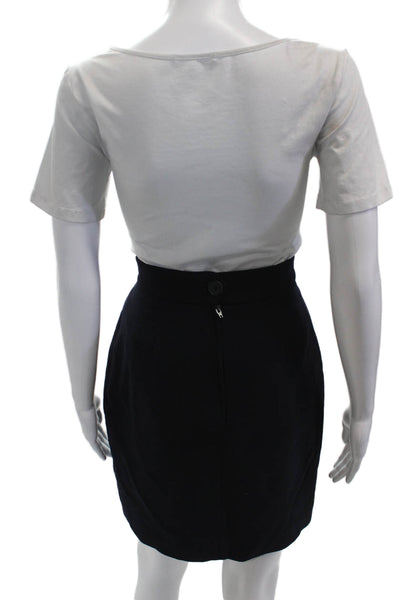 Moschino Cheap & Chic Women Black Straight Pencil Mini Skirt Size 10