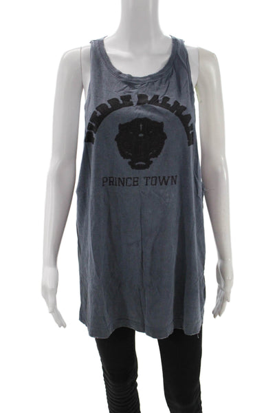 Pierre Balmain Womens Tunic Tank Gray Cotton Sleeveless Round Neck Size M