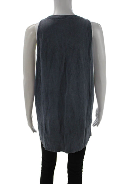 Pierre Balmain Womens Tunic Tank Gray Cotton Sleeveless Round Neck Size M